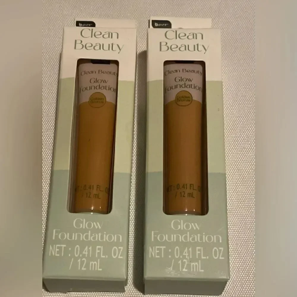 🛍️2X B-Pure Clean Beauty Glow Foundation Golden Bronze NET:0.41FL.OZ/12mL💥